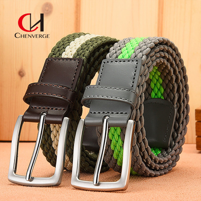 Non Punching Breathable Woven Elastic Belt Casual Men'S Canvas Belt High Grade