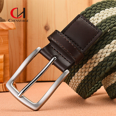 Non Punching Breathable Woven Elastic Belt Casual Men'S Canvas Belt High Grade