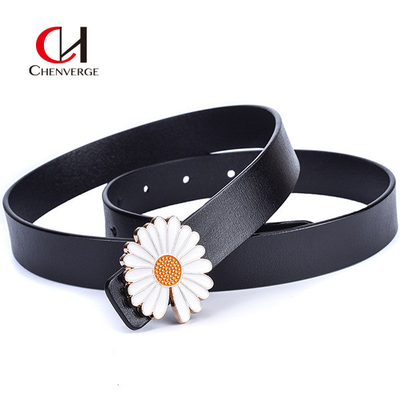 Flower Buckle Female Leather Belt Standard Length All Seasons