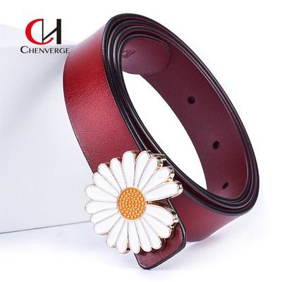 Flower Buckle Female Leather Belt Standard Length All Seasons