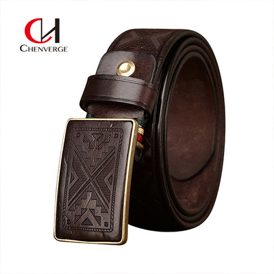 Standard Width Genuine Leather Belt For Professional Occasion First Layer Of Cowhide