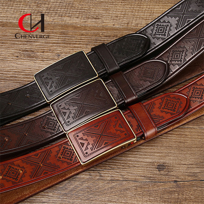 Standard Width Genuine Leather Belt For Professional Occasion First Layer Of Cowhide