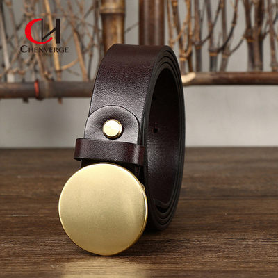 Smooth Standard Width Genuine Leather Belt 105cm First Layer Of Cowhide Superior Craftsmanship