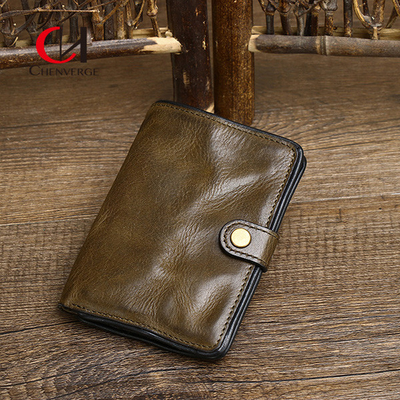 5.8 Inches Length Genuine Leather Purse Standard Width For Business Meeting